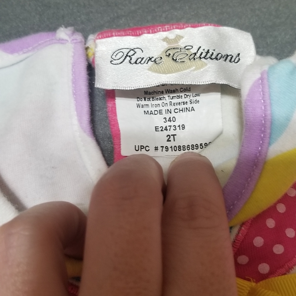 Rare Editions 2T Easter Bunny Polka Dot dress - Picture 2 of 6